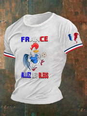 T-shirt imprimé France Allez Les Bleus Le Coq Gaulois pour homme