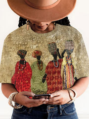 T-shirt Femme Noir Imprimé