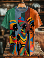 T-shirt noir unisexe imprimé de peinture d'art