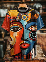 T-shirt noir unisexe imprimé de peinture d'art