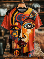 T-shirt noir unisexe imprimé de peinture d'art