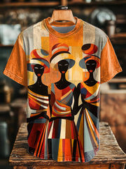 T-shirt noir unisexe imprimé de peinture d'art