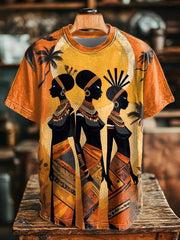 T-shirt noir unisexe imprimé de peinture d'art