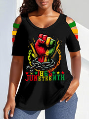 Be Imprimer T-shirt creux décontracté des femmes