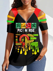 T-shirt noir Lives Matter pour femme