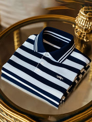 Haut boutonné décontracté à rayures pour hommes