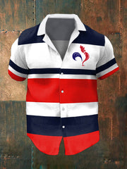 Chemise imprimée à manches courtes Le Coq Gaulois Homme