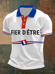 T-shirt imprimé à revers Fier français pour homme