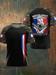T-shirt à manches courtes imprimé armée française pour hommes
