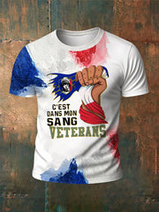 T-shirt à manches courtes imprimé armée française pour hommes