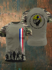 T-shirt à manches courtes imprimé armée française pour hommes