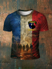 T-shirt à manches courtes imprimé armée française pour hommes