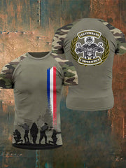 T-shirt à manches courtes imprimé armée française pour hommes