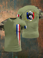 T-shirt à manches courtes imprimé armée française pour hommes