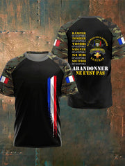 T-shirt à manches courtes imprimé armée française pour hommes