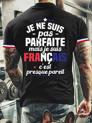T-shirt manches courtes Je Ne Suis Pas Parfait Mais Je Suis Français Sur Homme