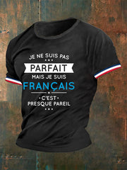 T-shirt manches courtes Je Ne Suis Pas Parfait Mais Je Suis Français Sur Homme
