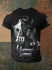 T-shirts Skull Poker Spade A Homme
