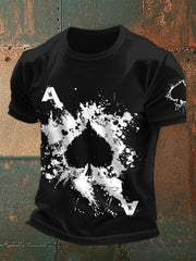T-shirts Poker Spade A print pour hommes