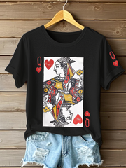 T-shirts Poker Queen of Hearts pour femmes