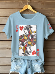 T-shirts Poker Queen of Hearts pour femmes