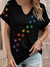 T-shirt imprimé patte colorée pour femmes