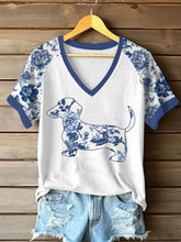 T-shirt à imprimé floral Teckel Femme