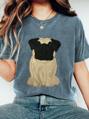 Beau chien Patchwork Art Vintage T-Shirt des femmes