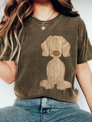Beau chien Patchwork Art Vintage T-Shirt des femmes