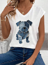 Motif de chien mignon Patchwork Art Tank Top des femmes