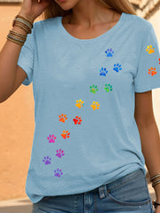 T-shirts Décontractés Rainbow Animal Print pour femmes