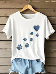 T-shirt Denim Puppy Femme