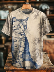 T-shirts unisexes à imprimé chat de cour