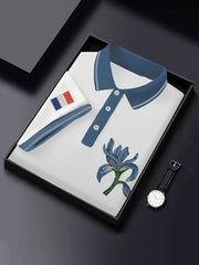 Hauts de style d'affaires d'iris de fleur nationale française des hommes