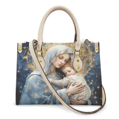 Sac à bandoulière Faith Virgin Mary en cuir pour femme