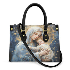 Sac à bandoulière Faith Virgin Mary en cuir pour femme