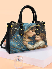 Sac à bandoulière Faith Virgin Mary en cuir pour femme