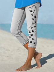 Leggings écourtés Denim Paw pour femmes