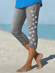Leggings écourtés Denim Paw pour femmes
