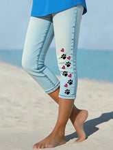 Leggings écourtés Denim Paw pour femmes
