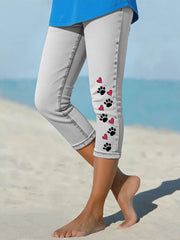 Leggings écourtés Denim Paw pour femmes