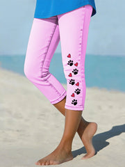 Leggings écourtés Denim Paw pour femmes