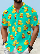 Chemise de vacances à manches courtes à imprimé drôle pour hommes