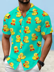 Chemise de vacances à manches courtes à imprimé drôle pour hommes