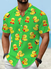 Chemise de vacances à manches courtes à imprimé drôle pour hommes