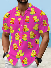 Chemise de vacances à manches courtes à imprimé drôle pour hommes