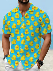 Chemise de vacances à manches courtes à imprimé drôle pour hommes