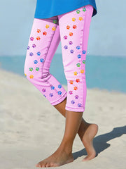 Leggings écourtés Denim Paw pour femmes