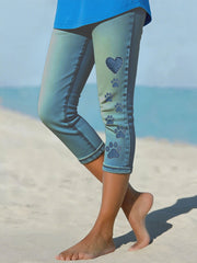 Leggings de patte de denim des femmes