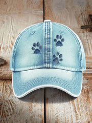 Chapeaux unisexes de patte de chien de denim